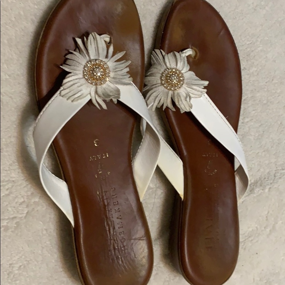 faux leather flip flops with slight wedge